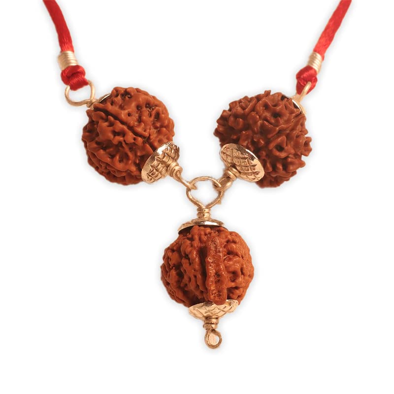 RudralifeUnisex Rudraksha Mala For Students | Ganesh Saraswati Bandh | Ganesh, 4 & 6 Mukhi Rudraksha | Original Lab Certified Nepal Rudraksha