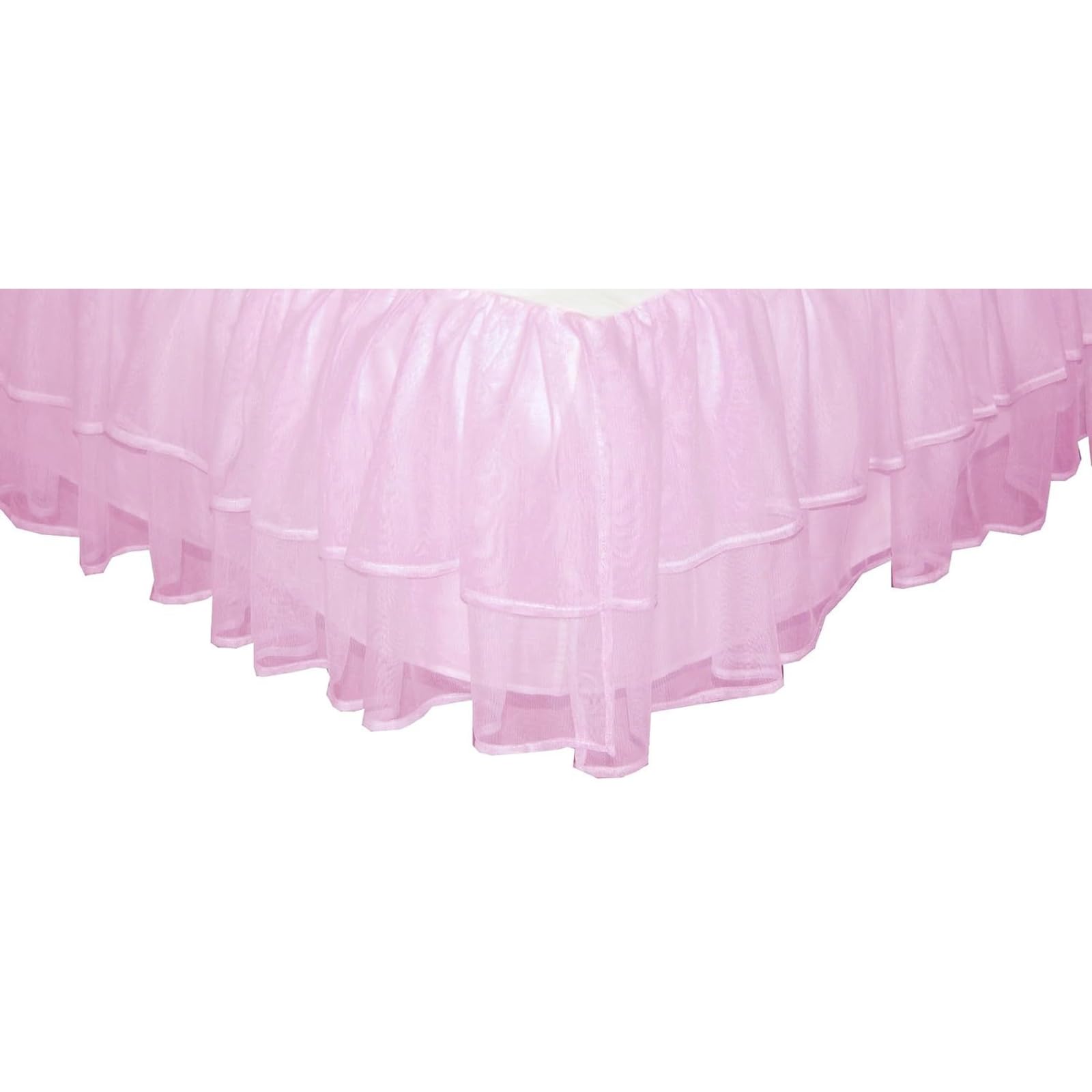 Tadpoles Triple Layer Tulle Twin Bed Skirt | 39" x 75" with a 16" Drop | Made of 100% Polyester Panels, 80% Polyester & 20% Cotton Lining | Soft,