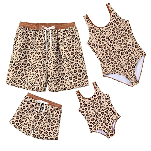 Image of IFFEI Family Matching Mommy and Me Swimsuits One Piece Swimwear Modest Bathing Suits Beachwear for Beach Pool Vacation