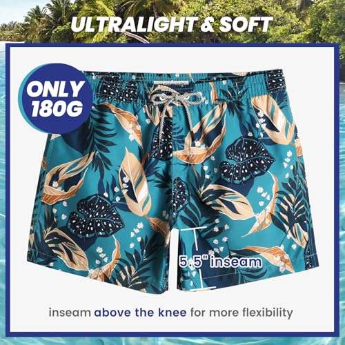 Image of maamgic Mens Swim Trunks 5 Inch with Mesh Liner Breathable for Beach