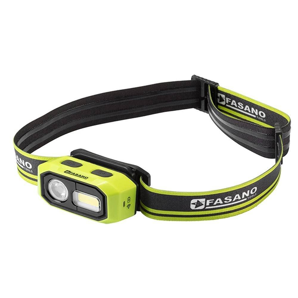 Lampada da testa a doppio LED con sensore on off contactless Fasano Tools