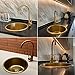 12.6 Inch Gold Round Bar Prep Sink - Single Bowl Countertop, 304 Stainless Steel, RV Sink With Drain Pipe, Drop-In or Undermount