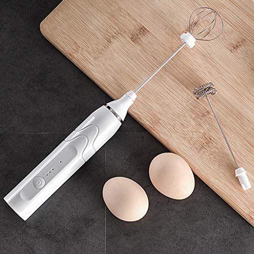 Elektrischer Milchaufschäumer Handschaumbereiter Mini Blender USB Wiederaufladbarer Kaffeeaufschäumer Mit 2 Rostfreien… – Bild 3