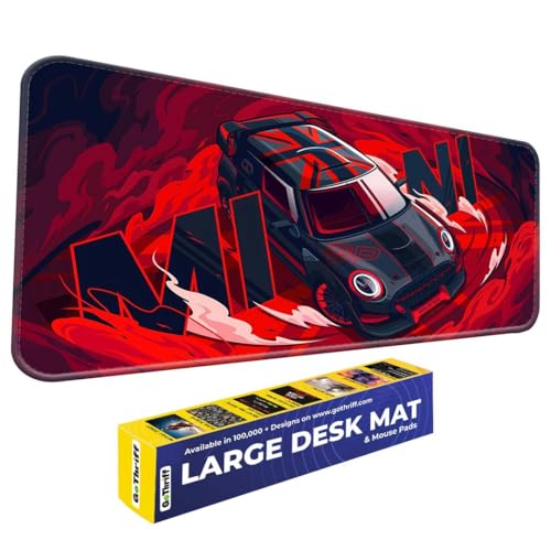 Image of Mini Cuper Extended Gaming Pad 80X33CM - Large, Non-Slip Rubber Base with Stitched Edges - Ideal PC Gaming Setup Mat & Accessories - Perfect Long Pad for Gamers
