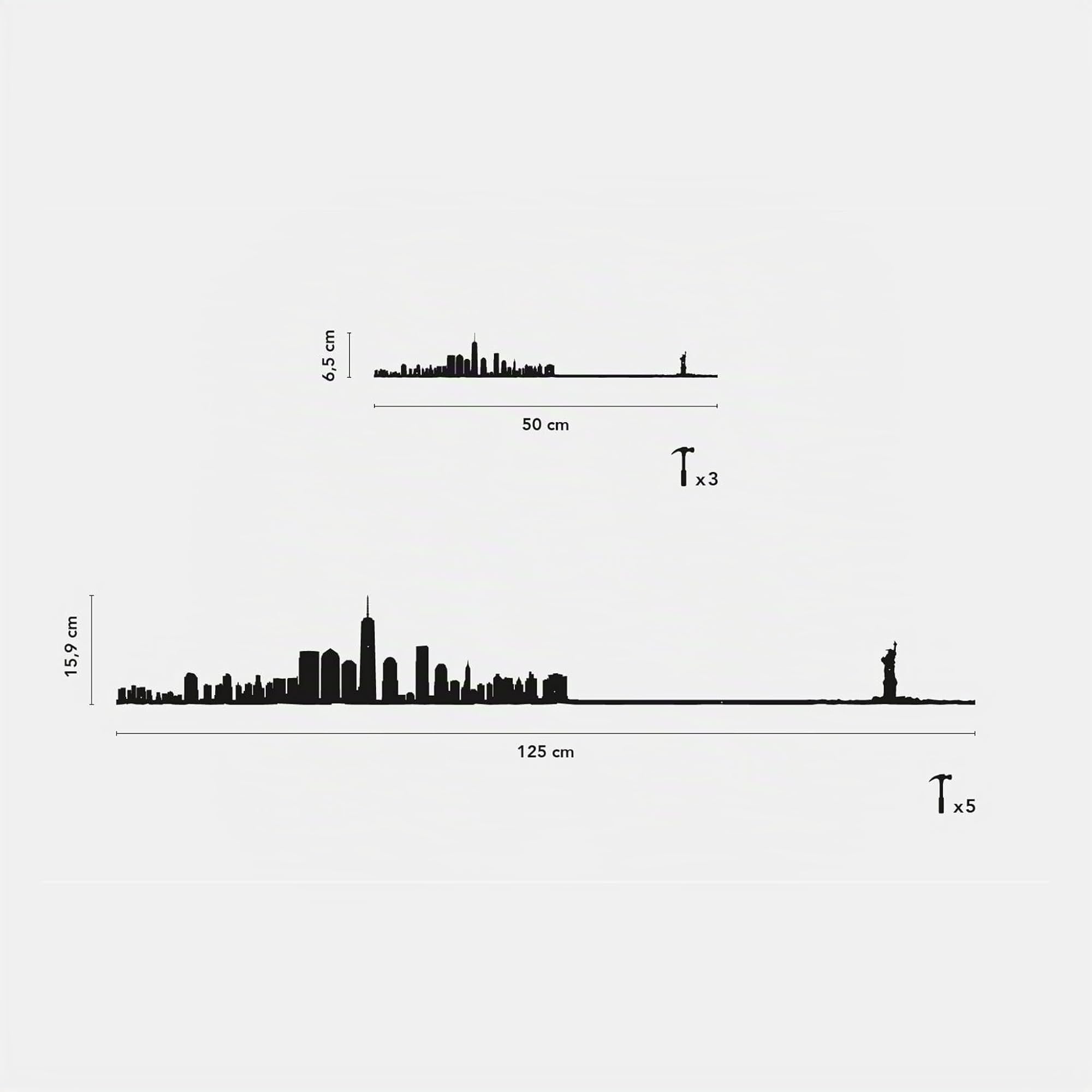 The Line Silhouette New York in metallo, decorazione da parete