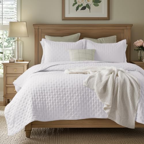 Bedsure King Quilt - Lightweight Comforter King Size for Summer, Bright White Bedspread King with...