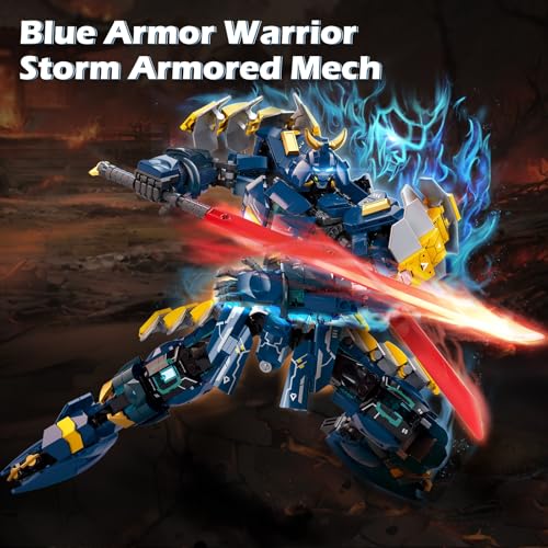 Image of HIGH GODO Samurai Mech Warrior Building Set, Double Swords Armor Robot Openable Cockpits Model Kit, Ideas City Justice Hero Soldier Ninja Gift for Adults Teens 14+ (765PCS)