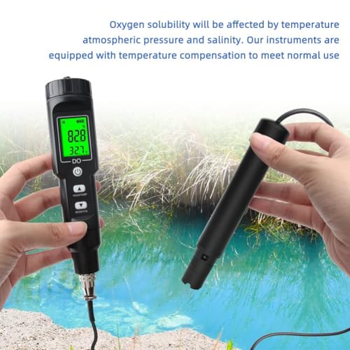 Misuratore di ossigeno disciolto, kit di test dell'acqua Bluetooth con sonda a forma di penna per un monitoraggio accurato, ideale per acquari e acquacoltura