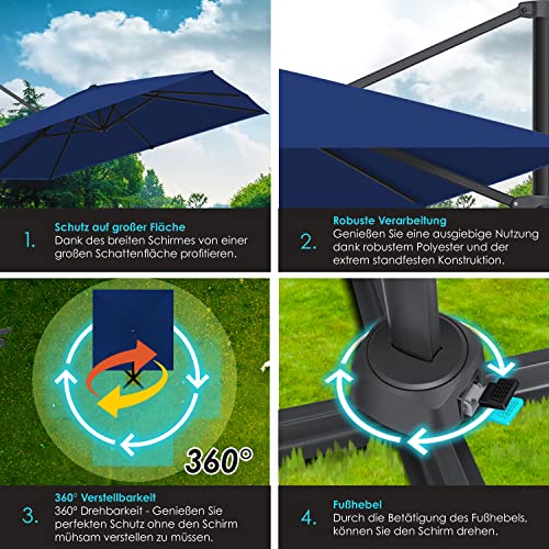 KESSER® Ombrellone Parasole SUN 300 x 300 cm Incl