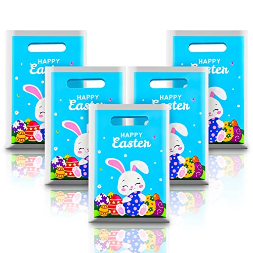 PERFQU 40 Pcs Blue Bunny Plastic Bags