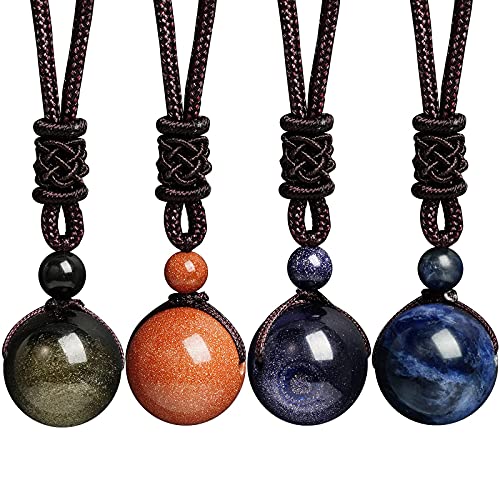 Rbenxia 4 Packs Healing Crystals Necklace Natural Golden Sandstone Blue Sandstone Golden Obsidian Sodalite Lucky Blessing Protection Chakra Beads Stone Pendant for Women Men Adjustable Rbenxia 4 Packs Healing Crystals Necklace Natural Golden Sandstone Blue Sandstone Golden Obsidian Sodalite Lucky Blessing Protection Chakra Beads Stone Pendant for Women Men Adjustable