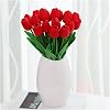 Artificial Flowers in Vase Tulip Artificial Flower with Vase Real Touch Artificial Bouquet Fake Flower Set for Wedding Decoration Home Garen Decor Fake Flower Color : A