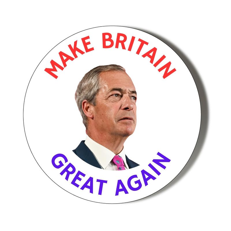 Nigel Farage - Make Britain Great Again - Round Text - 6 x 70mm (2.7 inches) Stickers