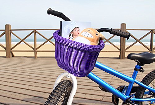 Colorbasket Kids Front Handlebar Bike Basket, Purple - Thumbnail 3