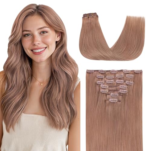 Image of GOO GOO Clip in Hair Extensions Real Human Hair Colored Remy Extensions
