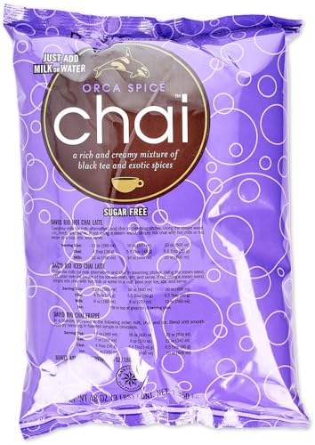 David Rio Orca Spice Chai, 1.35 kg (Paquete de 1), Té Granulado Chai, Sin Gluten
