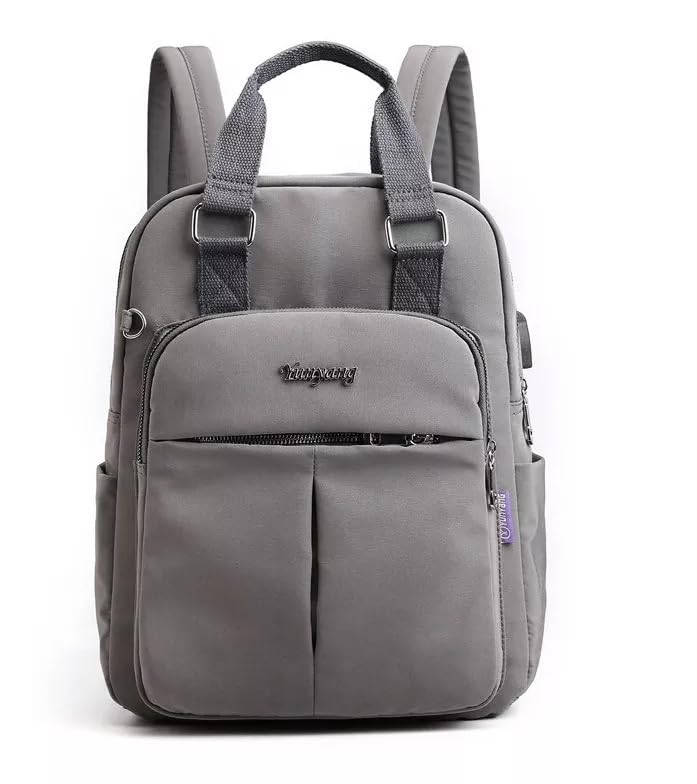 Mochila Feminino Multifuncional Notebook Viagem Com Usb (Cinza)