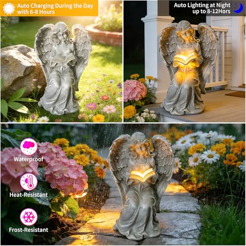 Vcdsoy Solar Angel Book Statue, Waterproof Resin Outdoor Yard Garden Decor by Vcdsoy - Used condition - Image 7