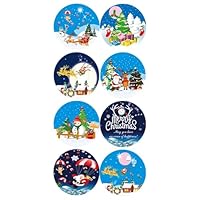 Christmas Stickers, 50 PCS Merry Christmas Round Self Adhesive Stickers for Crafts Envelope Seals Tags Cards Present Decoration, 2.5cm / 1 Inch (50)