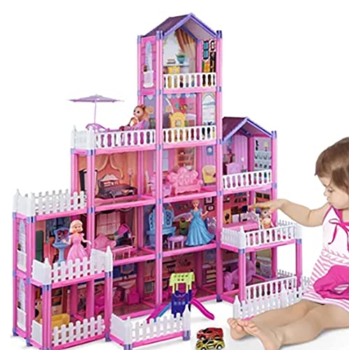 278pcs Doll House Building Toys DIY Assembly Doll Accessories Simulation Castle Building Kit for Girls 1:12 Miniature Dollhouse Decoration Dollhouse Accessories