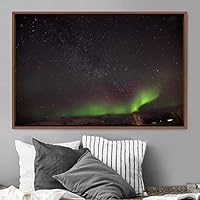 Framed Canvas Wall Art Dayspring Astronomy & Space Contemporary Cosmic Dramatic Green Group Photography Realism - 16x24 inches
