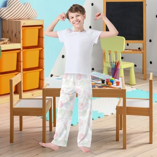 visesunny Boys' Pants Watercolor Lite Pink Dot Jogger Pants Elastic Waist Long Bottoms Trousers with Pockets2