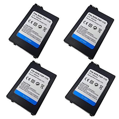 4 Piezas 1800 mAH PSP 110 Batería PSP-110 Batería para Sony Playstation PSP1000 1000G1 1004 1006