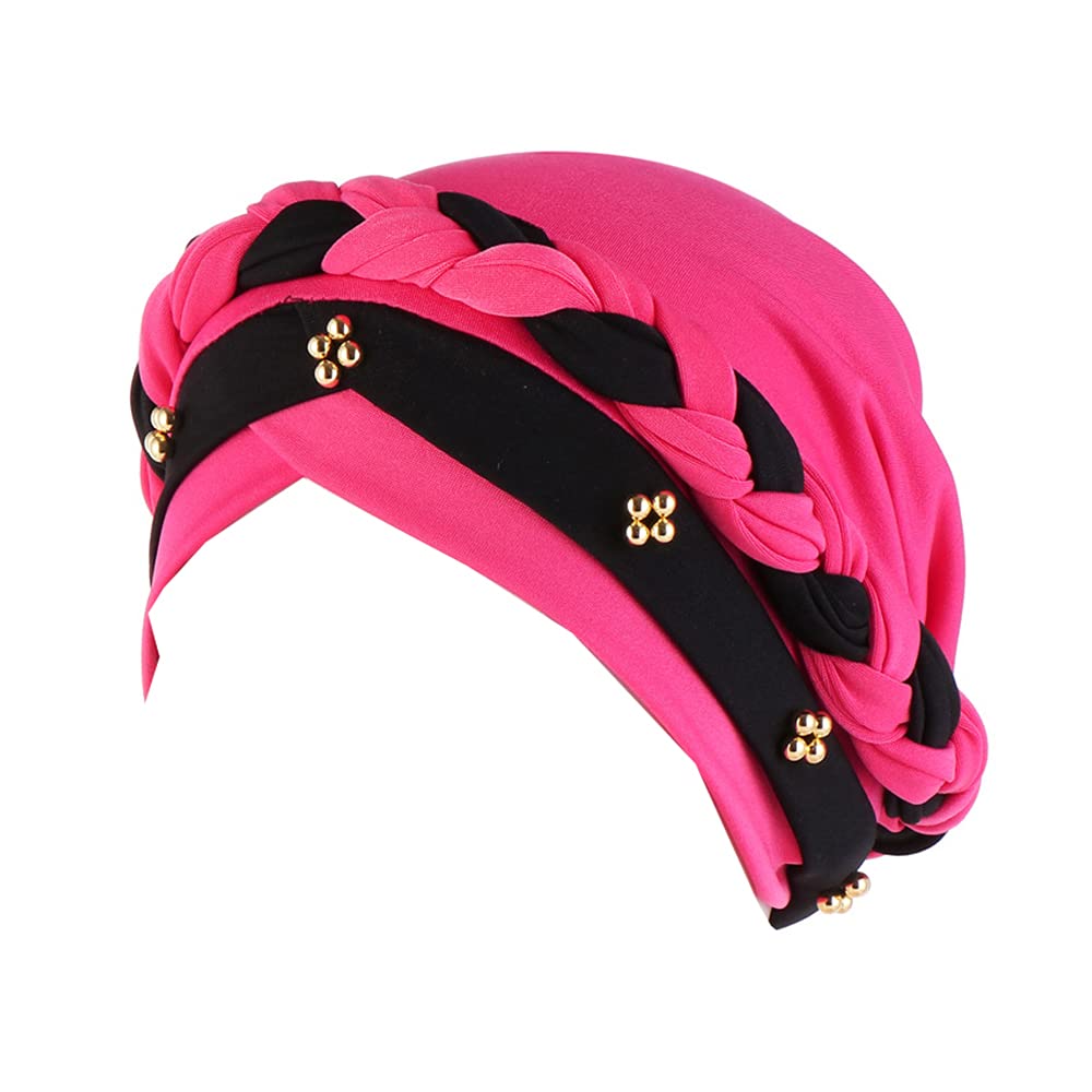 Jdyaoying Women's Rose Muslim Cap Chemo Cancer Headwrap Hat Hair Cover Wrap Turban Cap For