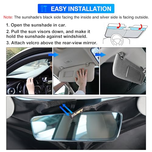 Image of KUST Windshield Sun Shade for 2014-2025 2026 Porsche Macan Accessories Sunshade Window Sun Visor Protector Foldable Blocks UV Rays Keep Your Car Cooler