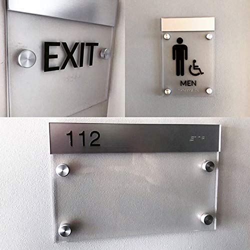 10 Stück Schilderhalter Abstandshalter Wand, Distanzhülsen Abstandschrauben Edelstahl, Werbung Schraube Glas Standoff Halter für Glas, Spiegel, Nägel Displays (10)