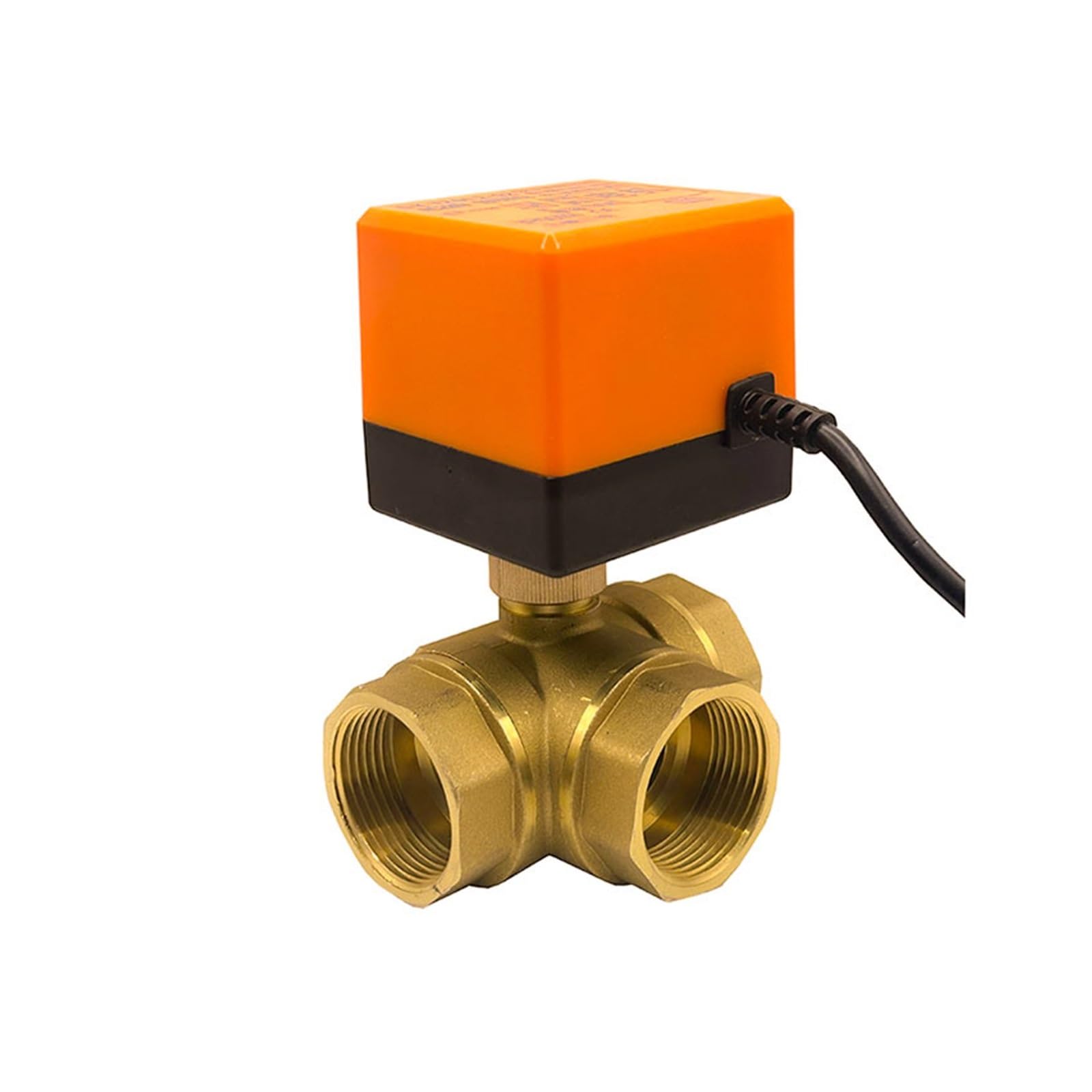 Kniuwmbmh 24Vdc 1-1/4" 3-Way Motorized Ball Valve Dn15 Threee-Wire Two Point Control Brass Electric Ball Valve 220V 12V 24V(24Vdc)