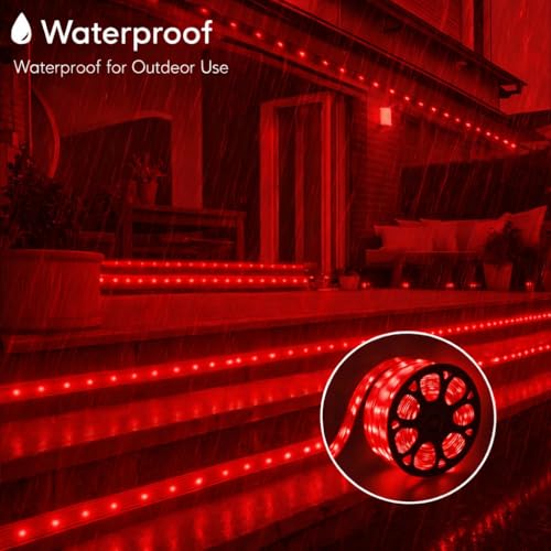 Image of V.E.S.P.A SMD LED Strip Lights Waterproof Lighting for Home Wall Decor & Interior Decoration | Perfect for Diwali Lighting | | Wedding | Events | Strip Lights | (RED, 40 Meter)