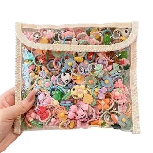 Banda de goma de alta elasticidad for niños, de moda, linda cuerda de pelo de animal, flor, lazo for el pulgar, accesorios coloridos for el cabello, goma for atar(50pcs)