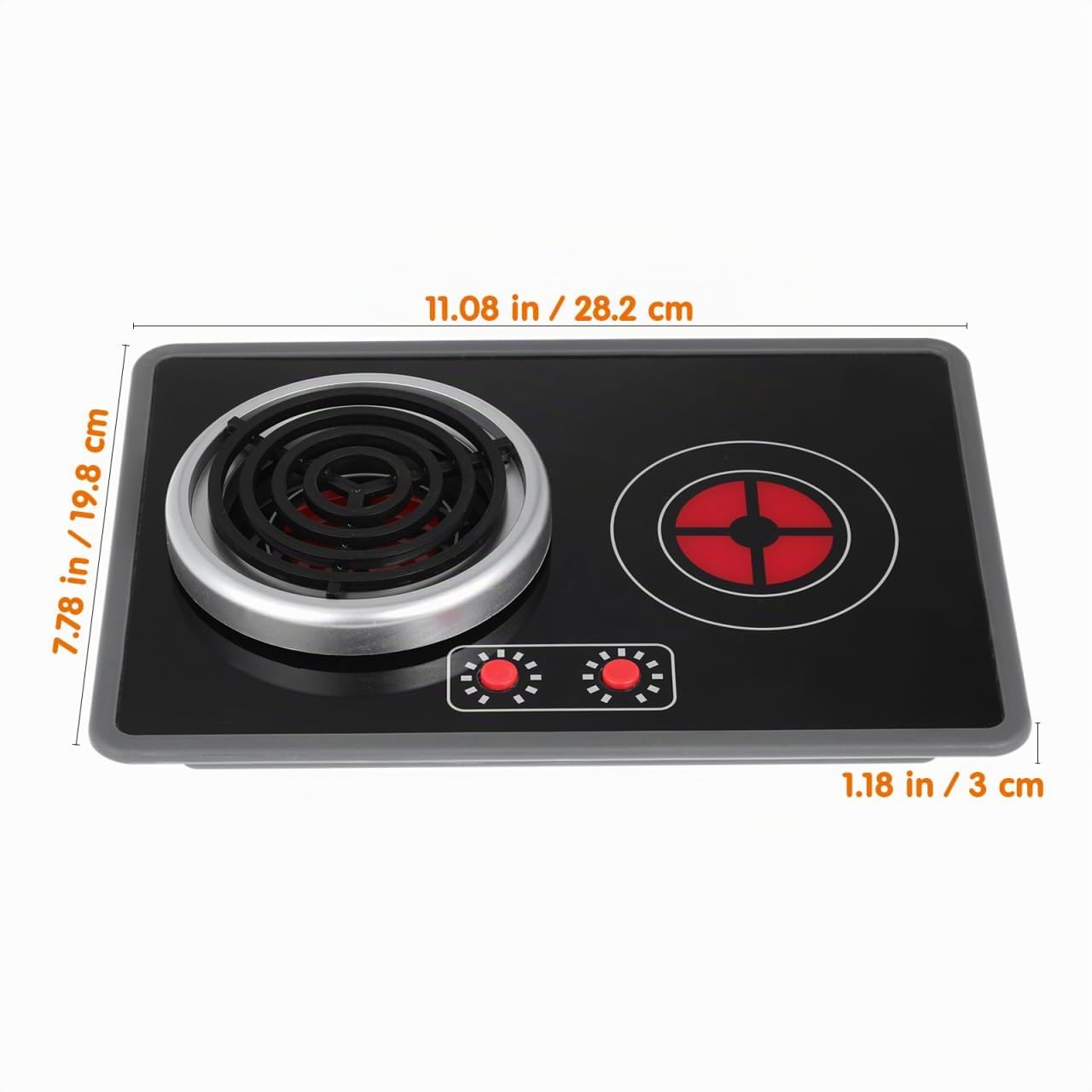 Toddmomy 1 jeu de petite cuisinière à induction simulée : plaque à induction lumineuse réaliste avec effets lumineux et sons jouets de cuisine pour enfants