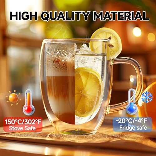 Set de 2 Mugs de Vidrio Térmico de 12 Onzas con Asa miniatura 2