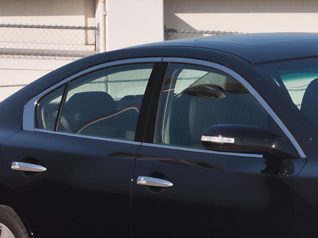 Rvinyl Pillar Post Pre Cut Window Trim Kits in Gloss Black Compatible with Nissan Maxima 2009-2014 - Adhesive Backs