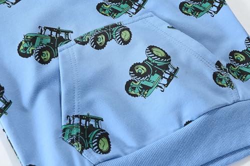 DDSOL Toddler Boy Hoodie Sweatshirt Tractor Dinosaur Long Sleeve Pullover Tops Fall Shirt4