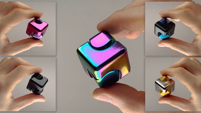Amazon | 石川玩具 ハンドスピナー CUBE SPINNER シルバーゴールド