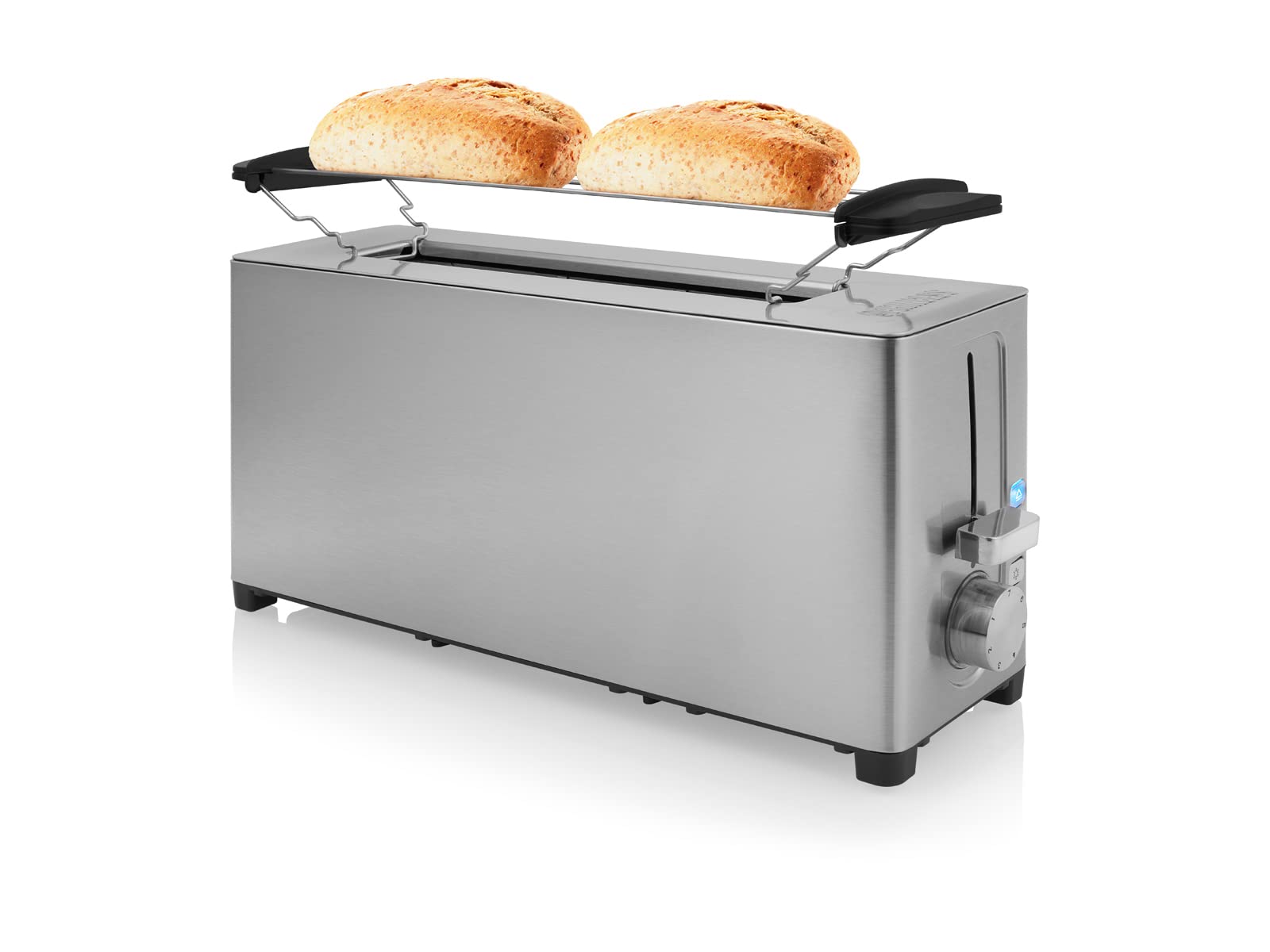 Toster Princess 142401 Steel Toaster Long Slot - stal nierdzewna - 1 długa komora na pieczywo - 7 ustawień - 1050 W