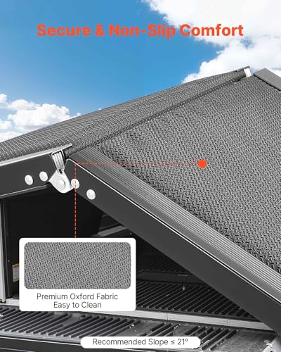 VEVOR Hunderampe, 180 x 43,2 cm, Faltbare Hundeautorampe für mittelgroße & große Hunde bis 113 kg, Einstiegshilfe mit Rutschfester Oxford-Gewebeoberfläche, tragbare Hundetreppe für SUV & LKW