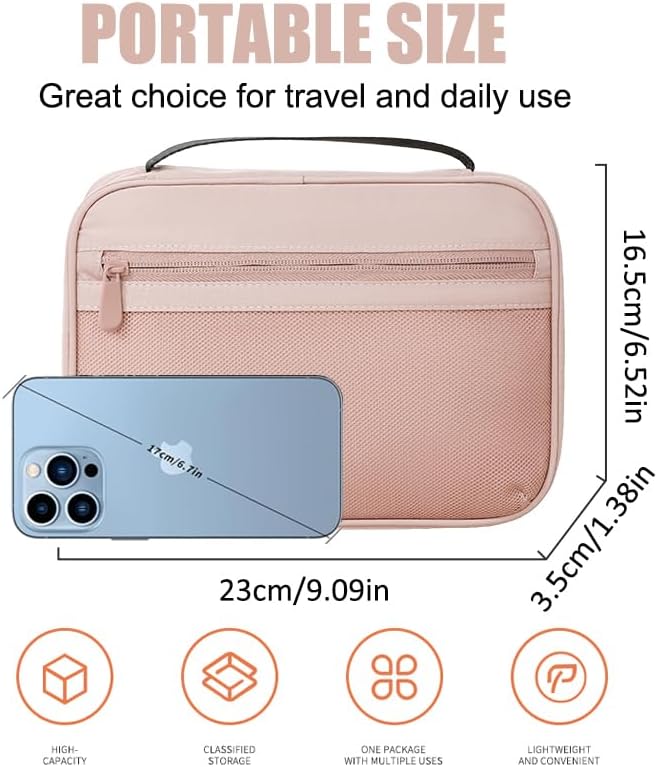 Miniatura 2 de Estuche organizador de cables de viaje para mujer, organizador electrónico, organizador de cables, bolsa de almacenamiento portátil para cargador,