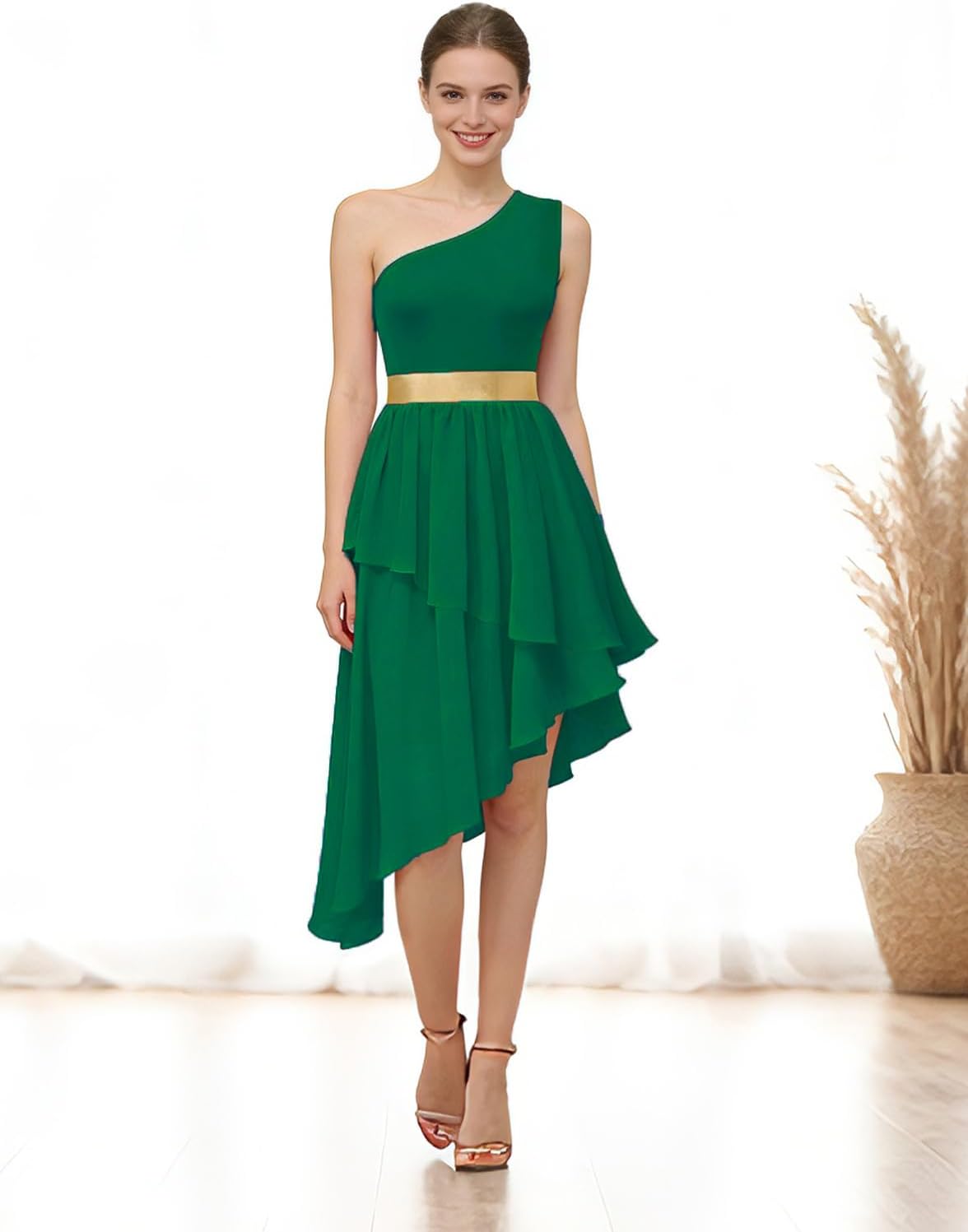 Women's Praise Dance Overlays and Tunics One Shoulder Sleeveless Asymmetric Hem Worship Lyrical Dance Dress