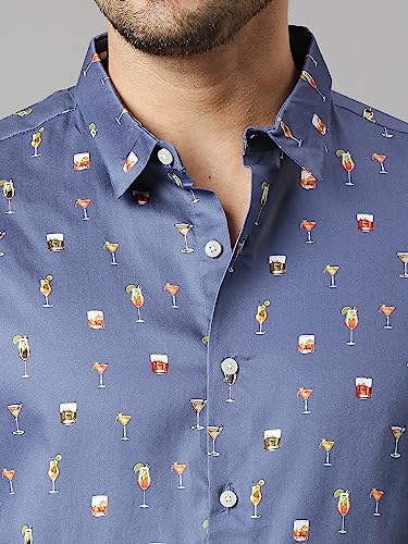 Image of Thomas Scott Men's | Printed | Full Sleeve | Slim Fit | 100% Cotton | Spread Collar | Casual Shirt