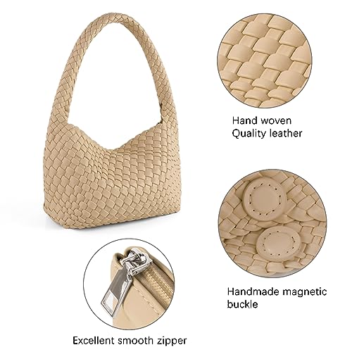 Handmade Woven Tote Bag - Women's Vegan Leather Shoulder Bag With Purses4