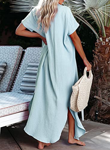 Image of Dokotoo Womens Long Cardigans Swimsuit Cover Ups Summer Beach Dress