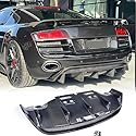 JCING Heckstoßstangen-Diffusor aus Kohlefaser für Audi R8 V8 V10 GT Spyder Coupé Cabrio 2010–2015, maßgeschneiderter Heckstoßstangen-Diffusor, untere Stoßstangen-Spoiler-Kit JCING Heckstoßstangen-Diffusor aus Kohlefaser für Audi R8 V8 V10 GT Spyder Coupé Cabrio 2010–2015, maßgeschneiderter Heckstoßstangen-Diffusor, untere Stoßstangen-Spoiler-Kit