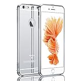 iPhone 6S Case,Roybens Luxury 2 in 1 [Air Aluminum Bumper + Acrylic Back Plate] Back mirror Anti-Scratch Case Cover for Apple iPhone 6/6S - Silver