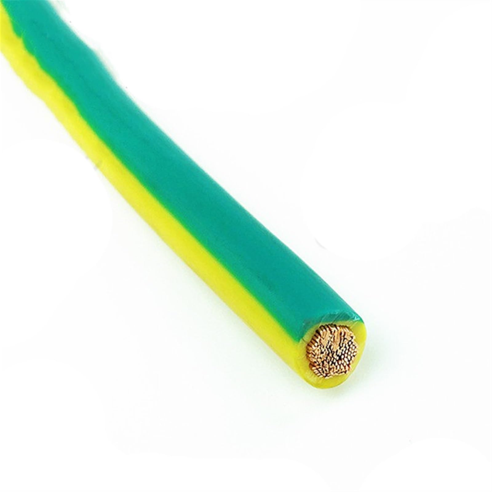 Outdoor Extension 1 Meter 220V Strand Copper Cable Electric Wire Red 600V Electrical Wires 8AWG 6AWG 4AWG 3AWG 2AWG Wiring PVC Power Cables Solar sheathed(Yellow - Green,8 AWG - 10mm2)