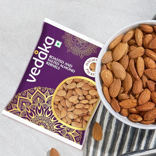 Image of Amazon Brand - Vedaka Premium Roasted and Salted Almonds, 100g.