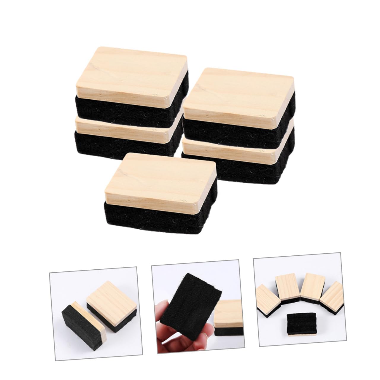Uonlytech 5 Sätze Holz Tafelradierer Aus Filz Multifunktionale Staubfreie Tafelwischer Für Klassenzimmer Und Büro Sicher Und Schonend Für Kreidetafeln Reinigungswerkzeug 5 Stücke * 5